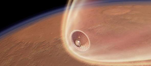 美国宇航局此前提出了充气式隔热罩，也称为超音速空气动力充气减速器技术，在抵达火星大气前可膨胀打开，利用足够的接触面产生阻力