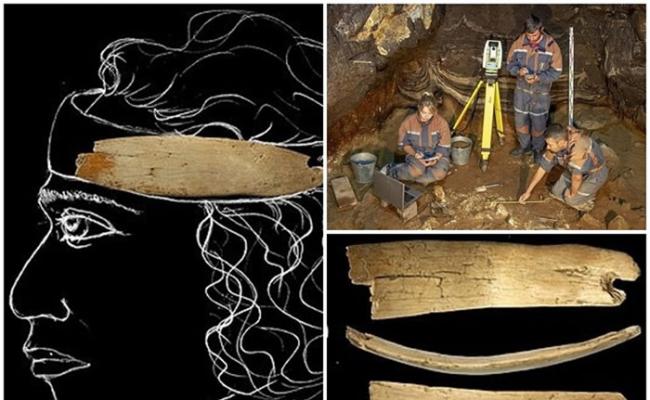 俄罗斯西伯利亚的丹尼索瓦洞穴中发现5万年历史长毛象象牙头冠