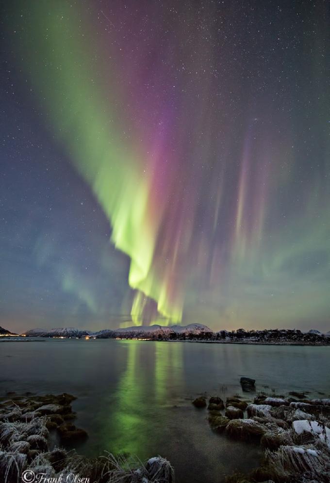挪威安多亚岛，极光与双子座流星