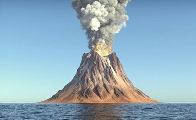 超级火山爆发将对全球气候和生态系统产生重大影响。图为超级火山爆发模拟图。