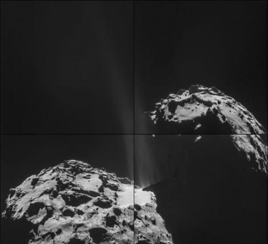 罗塞塔飞船在轨拍摄的67P/丘留莫夫-格拉西缅科彗星