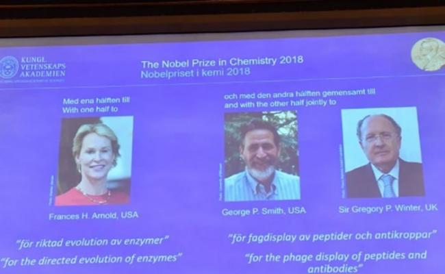 “驾驭进化的能量”研发蛋白质制药 美英三学者获2018年诺贝尔化学奖