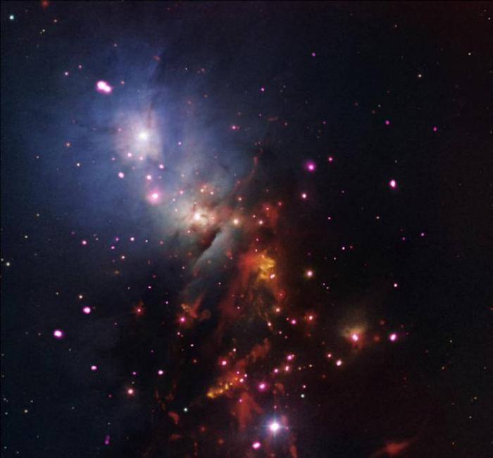 宇宙烟花：NGC 1333星团数十颗年轻恒星同时燃烧色彩璀璨