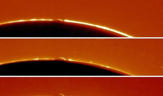 2004年金星凌日，法国业余天文学家拍摄到的金星光弧