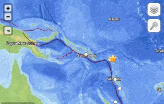 所罗门群岛海域发生里氏6.0级地震