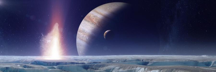 通过对贝努小行星的样品进行分析，美国宇航局的专家将得以对太阳系中一些最为原始的物质进行分析。这是一张示意图，展示的是木星的卫星――木卫二（欧罗巴）
