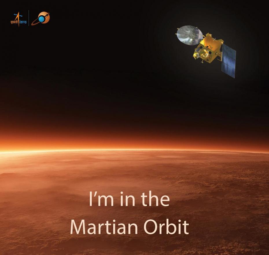 印度“曼加里安”号（Mangalyaan）火星探测器宣传图