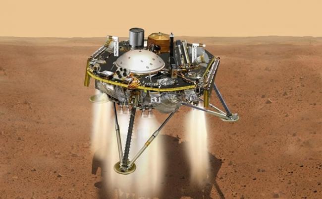 洞察号安全降落火星。图为构想图。