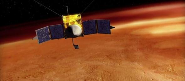美国NASA火星大气与挥发物演化任务（MAVEN）探测器将进入火星预定轨道