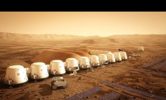 Mars One计划送人类到火星作永久移民。图为计划构想图。