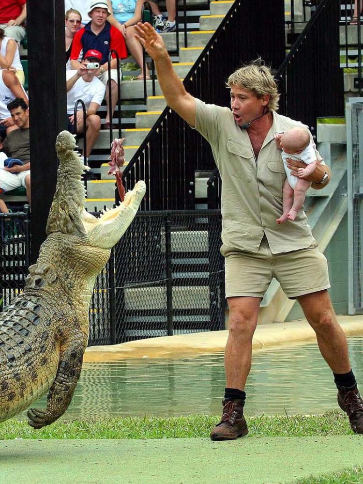 在这个鳄鱼围栏中，罗伯特的父亲曾于2004年喂食鳄鱼。当时，罗伯特还很小，此举曾引发争议。