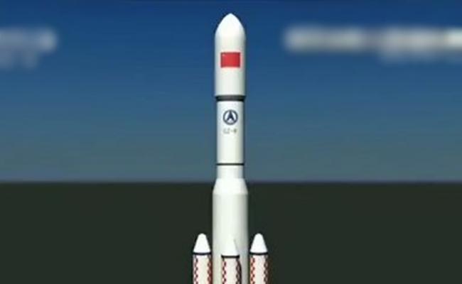 图为中国的重型运载火箭模拟图。