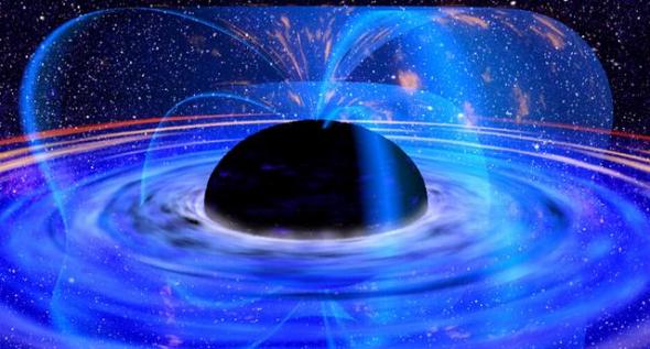 光穿越了接近黑洞的物质，那里充满高度磁化等离子体