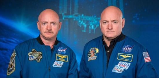 别被照片中的胡须蒙骗了：美国宇航局航天员Scott Kelly（右）与兄弟Mark是一对同卵双胞胎。