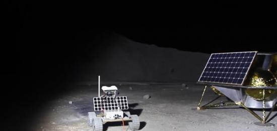 探测车在模拟月球表面的环境测试