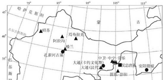 中国西北地区古代人群标本的地理分布 （ 张银运供图）