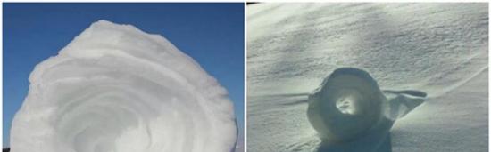 美国中西部惊现奇妙的自然景象――“雪卷”