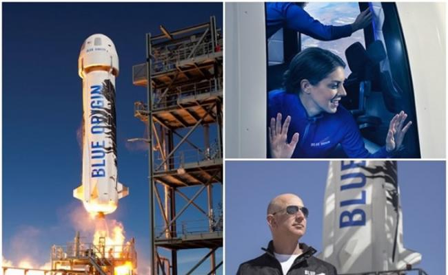 贝索斯（右下）创立的Blue Origin拟办太空旅游。
