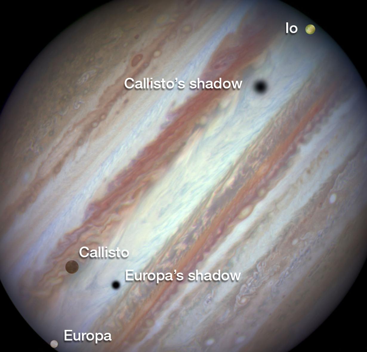 百年一遇：1月24日NASA哈勃望远镜同时拍摄到木星四大卫星