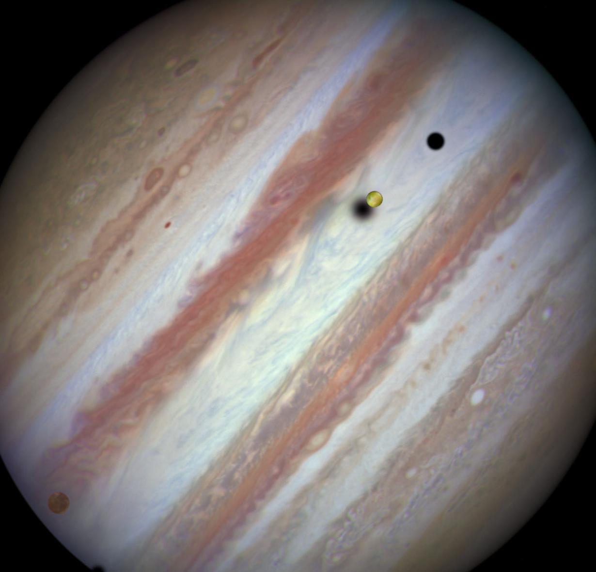 百年一遇：1月24日NASA哈勃望远镜同时拍摄到木星四大卫星
