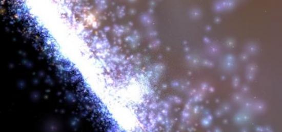 令人眼花缭乱的银河系盘面结构，科学家认为银河系中大约存在4000亿炙热的恒星，它们呈现出蓝色的光芒