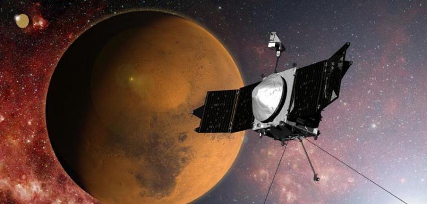 美国火星大气与挥发物演化任务探测器(MAVEN)成功进入火星轨道