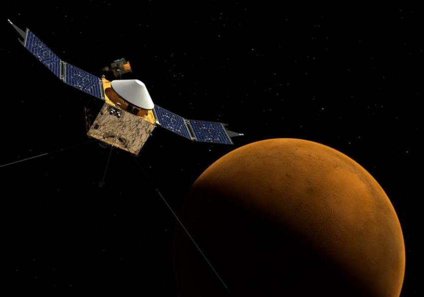美国火星大气与挥发物演化任务探测器(MAVEN)成功进入火星轨道