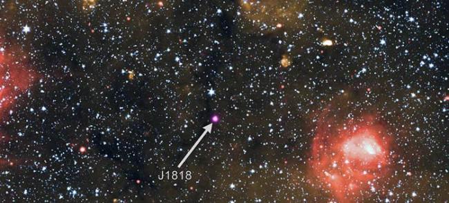 钱德拉X射线天文台收集2020年发现的磁星J1818.0-1607数据并证实其存在