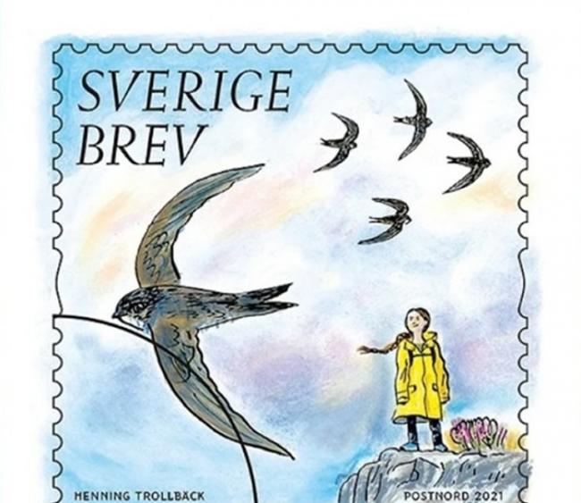 瑞典邮政新邮票发行 环保少女通贝里成主题