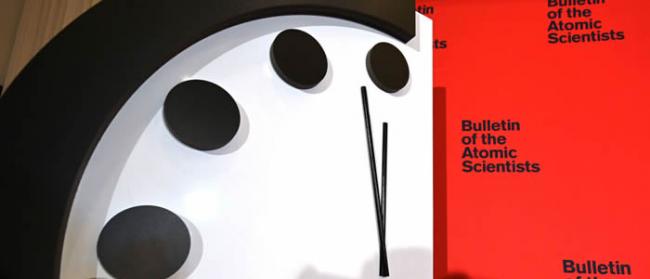 《原子科学家公报》：显示世界与核战争之间距离的“末日之钟”距离末日剩余100秒