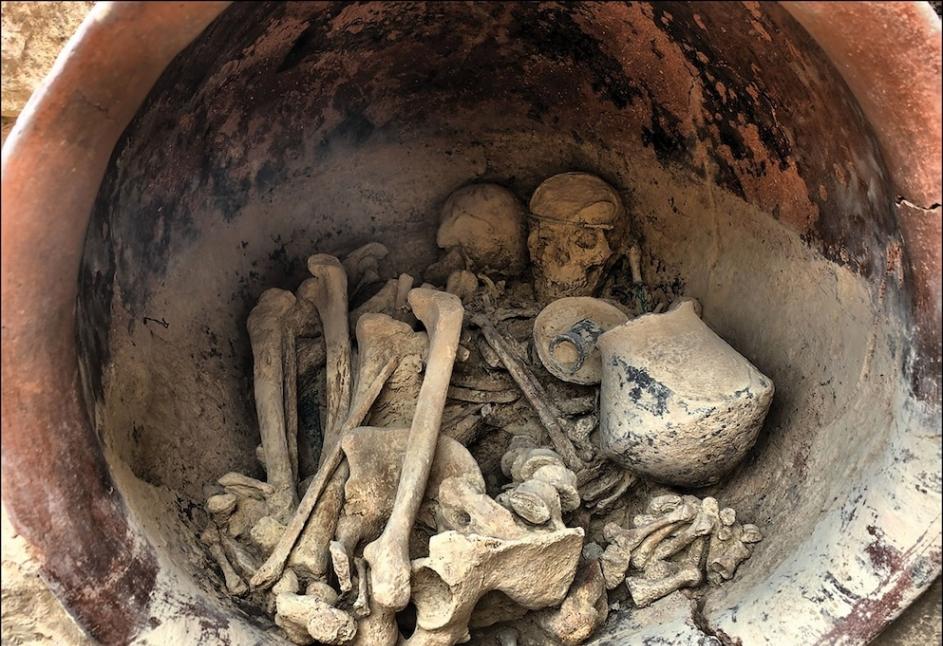 这座阿尔莫洛亚的墓葬主要有一男一女，一同葬在宫殿中一间摆着可容纳50人长凳的大房间下方。 PHOTOGRAPH VIA ARQUEOECOLOGIA SOCIA
