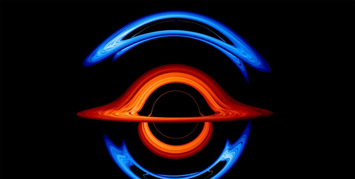 美国宇航局发布可视化资料显示一对黑洞的光弯曲动作会是什么样子