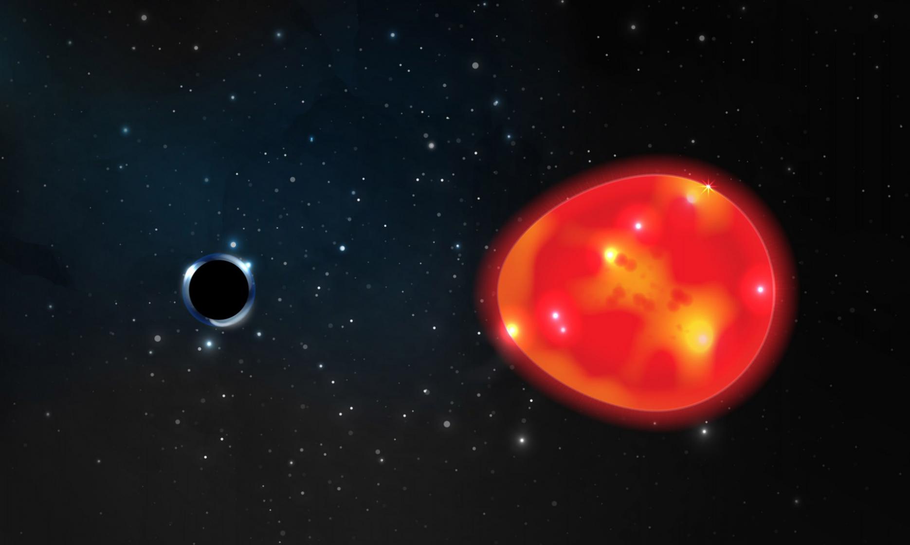 距离太阳系1500光年的红巨星V723 Mon亮度改变是双星系统的另一部分是个小型黑洞