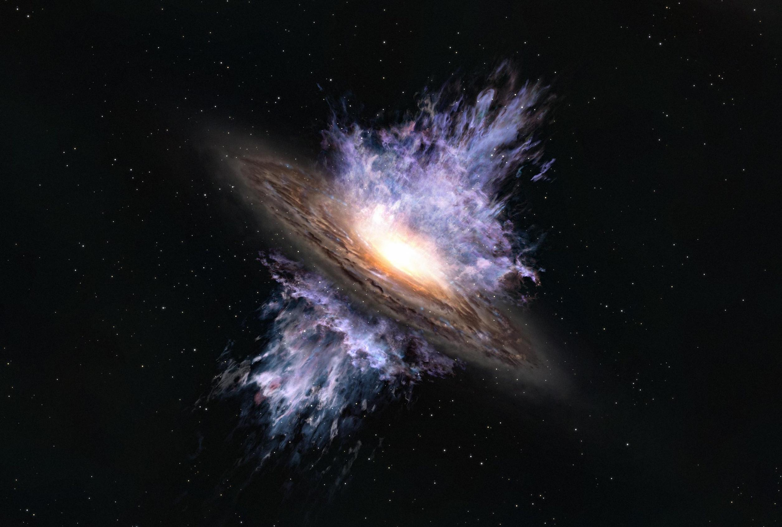 发现131亿年前由超大质量黑洞驱动的巨大星系风