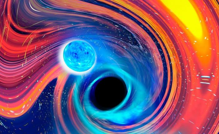 人类首次看到黑洞吞噬质量同样非常大的中子星